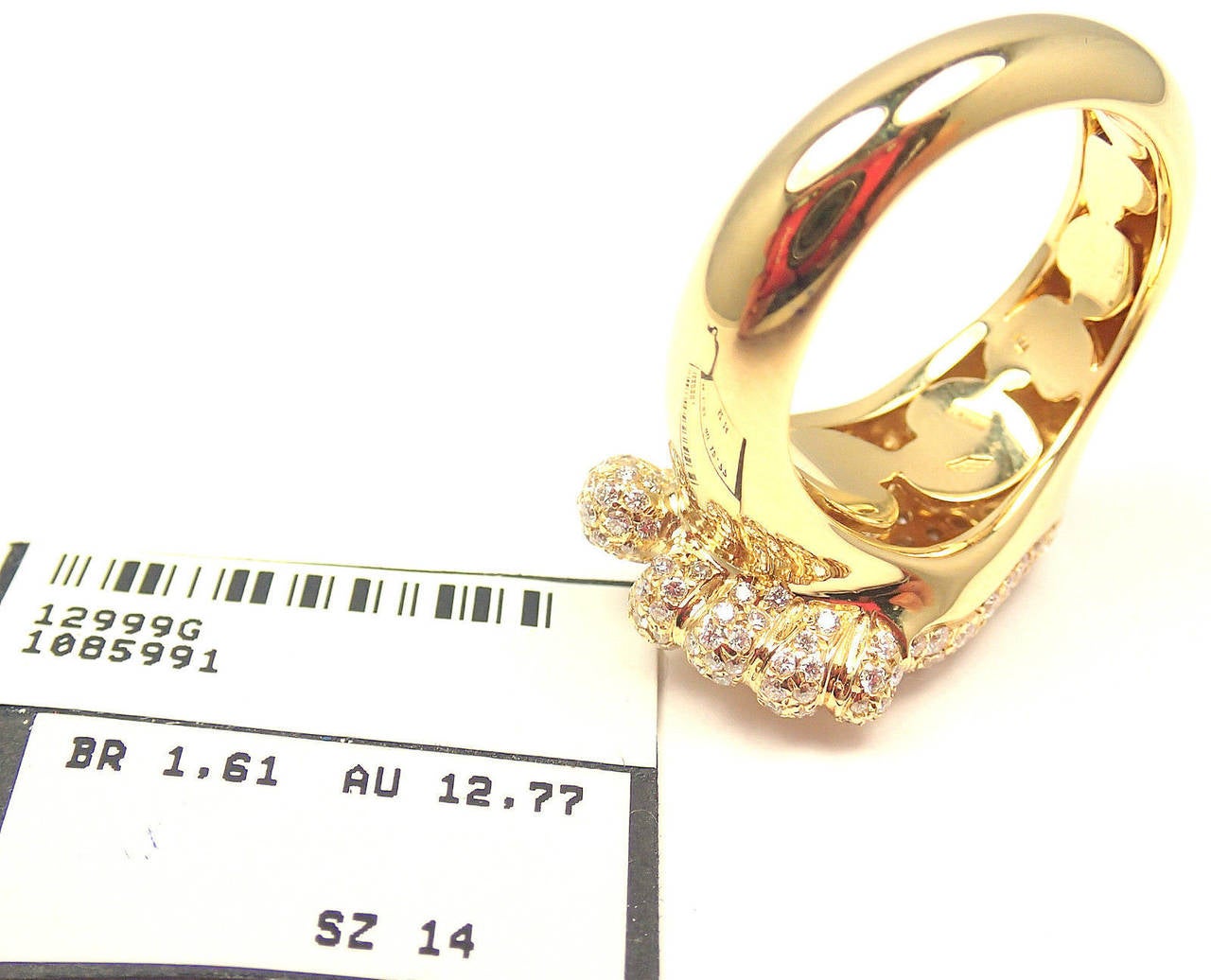 Women's Pasquale Bruni ORME Diamond Gold Baby Foot Ring