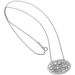 Tiffany & Co Cobblestone Diamond Oval Platinum Pendant Necklace