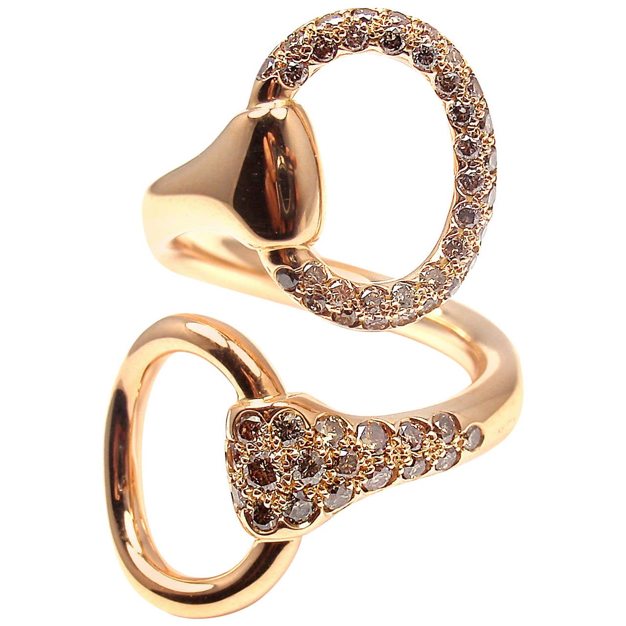 Hermes Nausicaa Croisee Diamond Large Rose Gold Ring