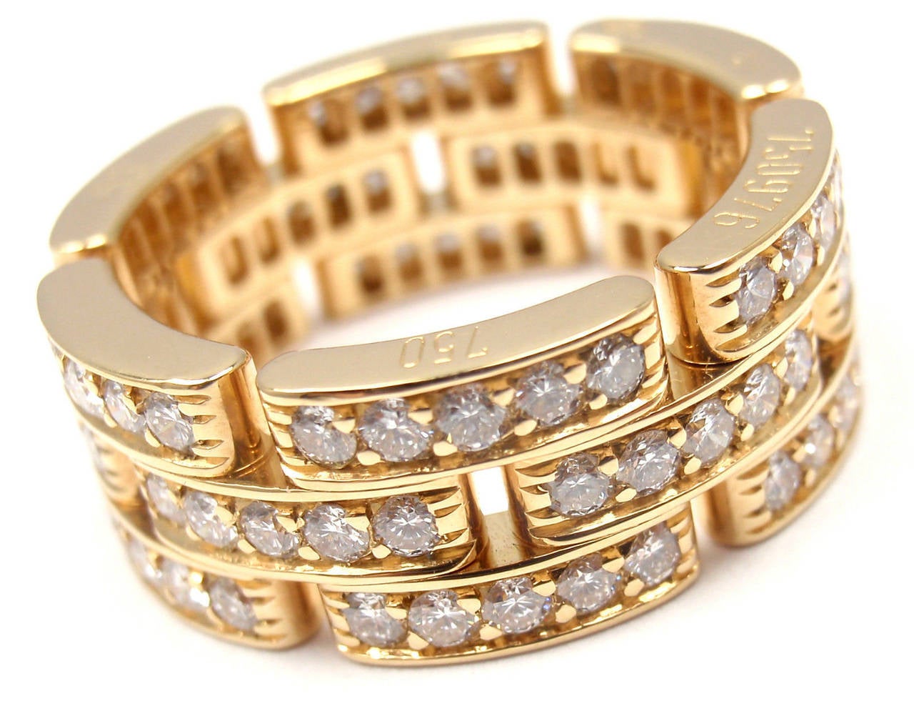 Women's Cartier Maillon Panthere Diamond Gold Eternity Band Ring