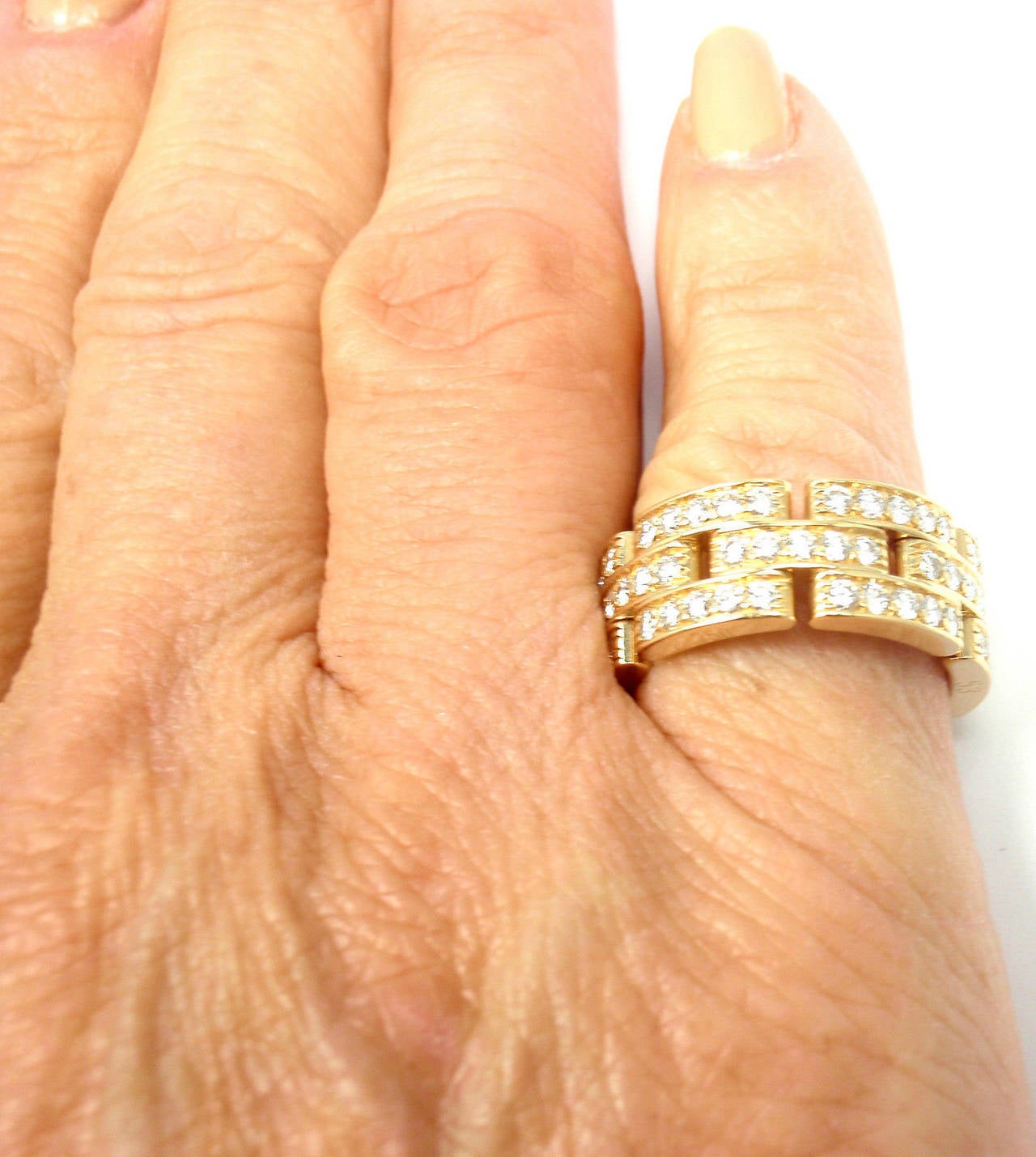 Cartier Maillon Panthere Diamond Gold Eternity Band Ring 2