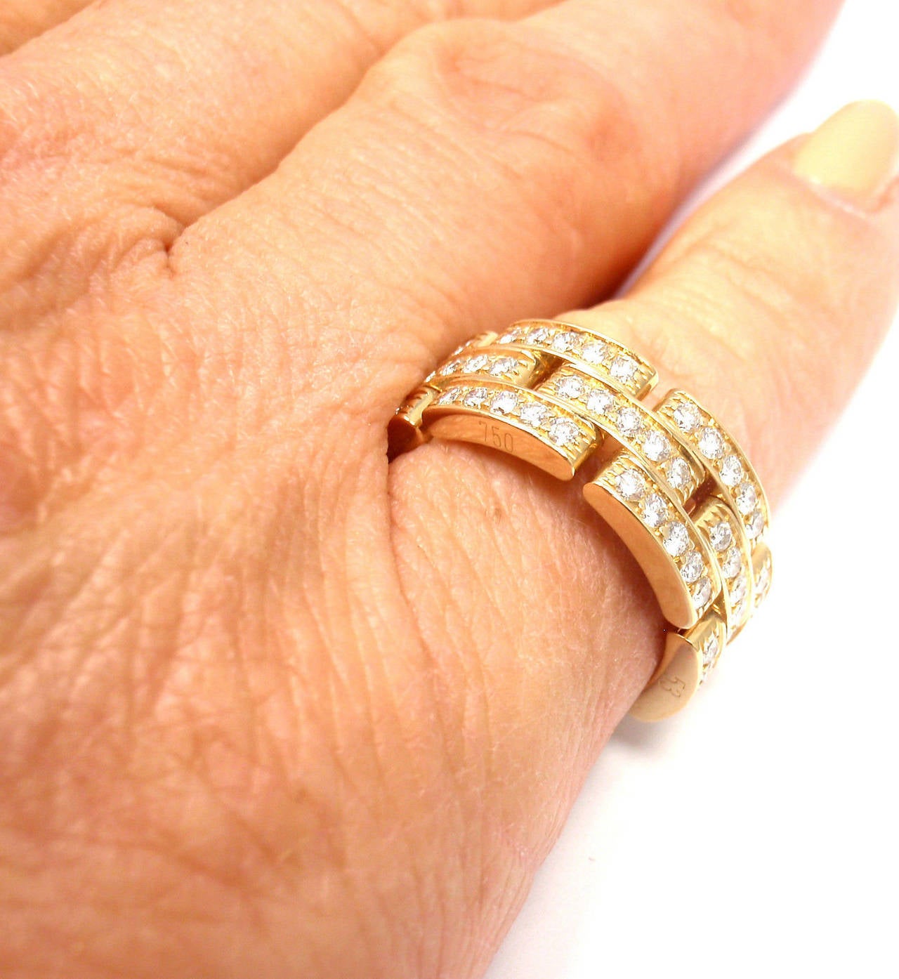 Cartier Maillon Panthere Diamond Gold Eternity Band Ring 3