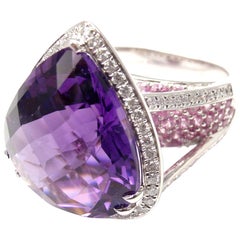 Sonia B. Bitton Amethyst Tourmaline Diamond White Gold Ring