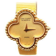 Van Cleef & Arpels Lady's Yellow Gold Vintage Alhambra Wristwatch