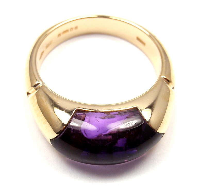 Bulgari Amethyst Yellow Gold Band Ring 2