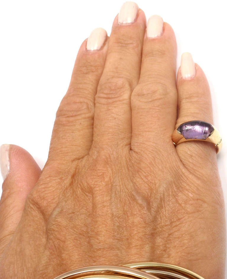 Bulgari Amethyst Yellow Gold Band Ring 4