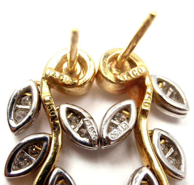 Women's TIFFANY & CO. Diamond Gold Platinum Earrings 