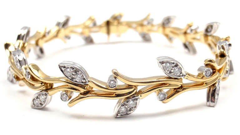 Platinum And 18k Yellow Gold Diamond Bracelet by Tiffany & Co. Part of TIffany & Co's 
