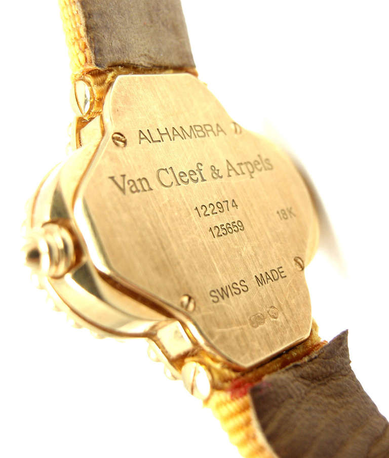 Women's Van Cleef & Arpels Lady's Yellow Gold Vintage Alhambra Wristwatch