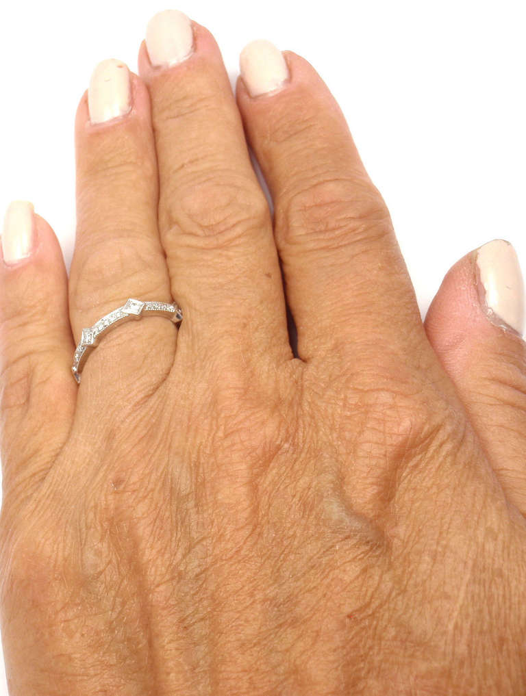 Contemporary Cathy Waterman Diamond Platinum Geometric Band Ring