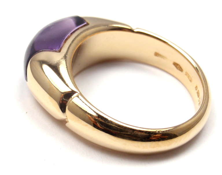Bulgari Amethyst Yellow Gold Band Ring In New Condition In Holland, PA