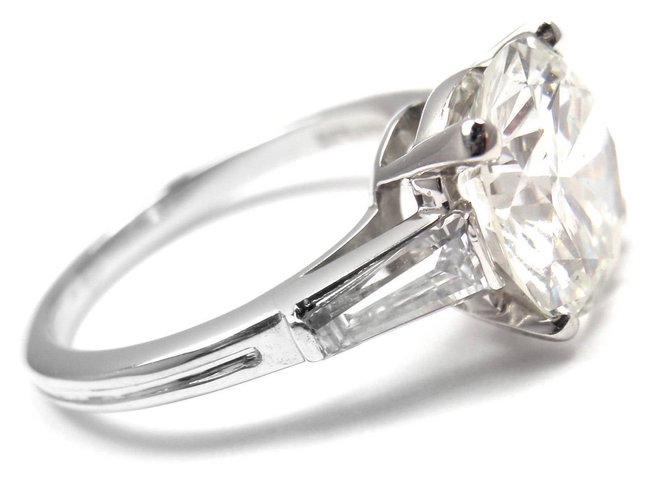 Tiffany and Co 2.72 Carat Diamond Clarity SI1 Color J Platinum Engagement Ring at 1stDibs j