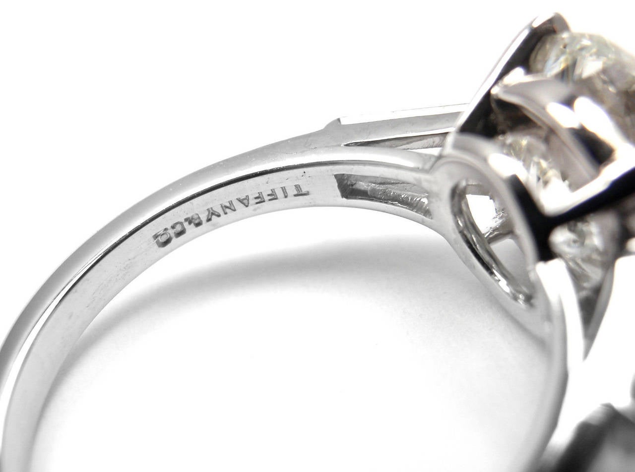 Tiffany and Co 2.72 Carat Diamond Clarity SI1 Color J Platinum Engagement Ring at 1stDibs j