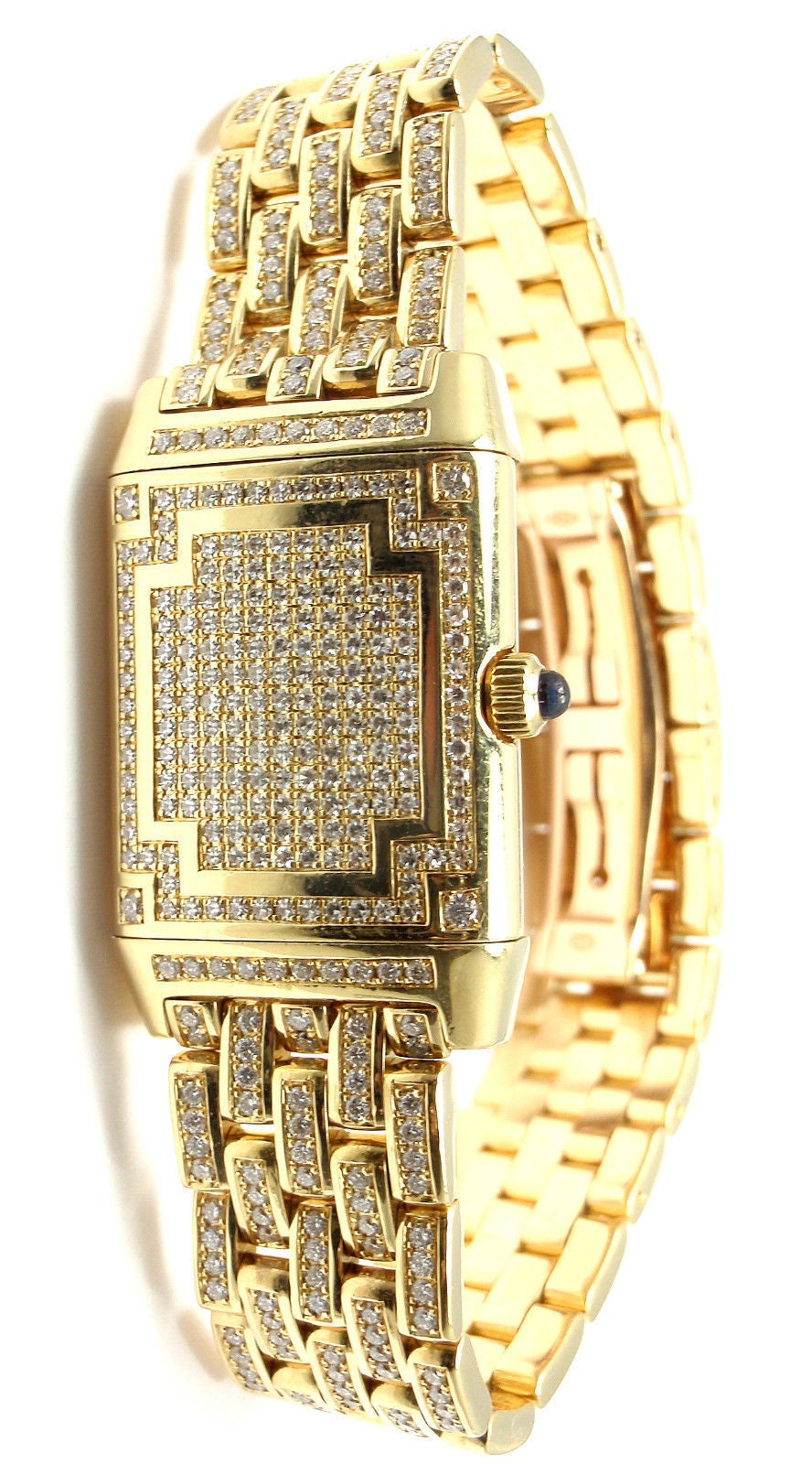 Women's Jaeger-Lecoultre Lady's Yellow Gold Diamond Reverso Wristwatch Ref 267.1.86