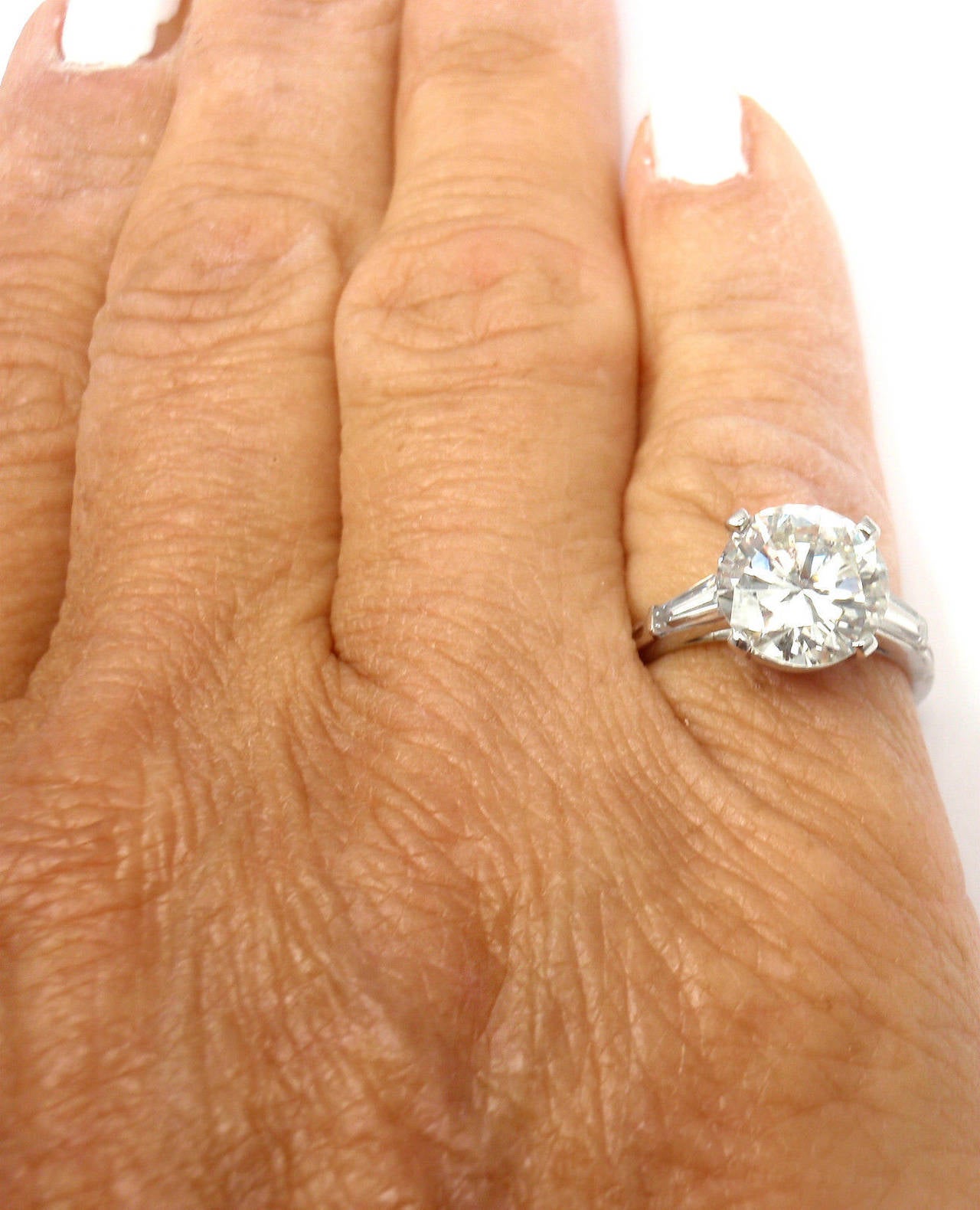 Tiffany and Co 2.72 Carat Diamond Clarity SI1 Color J Platinum Engagement Ring at 1stDibs j