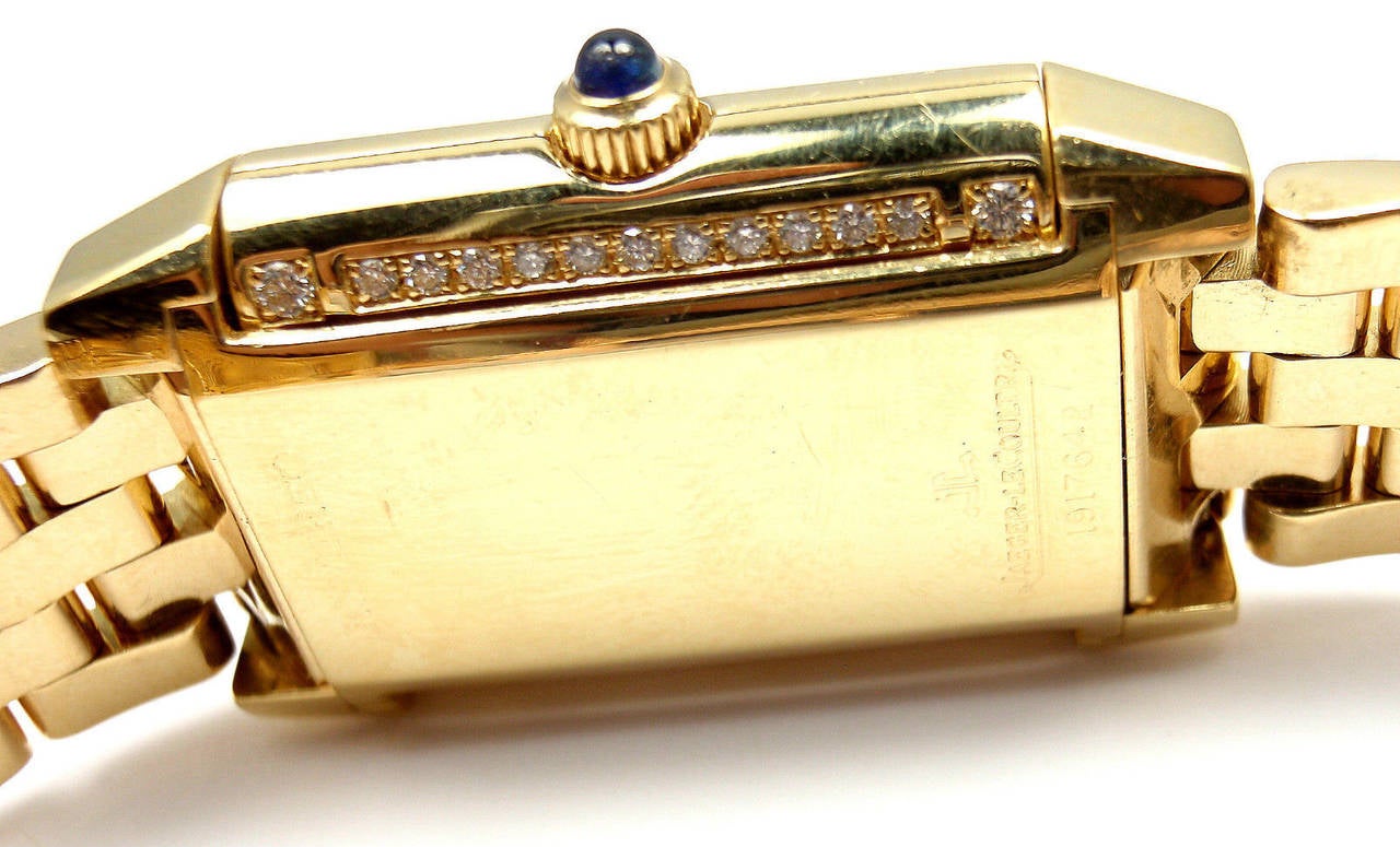 Jaeger-Lecoultre Lady's Yellow Gold Diamond Reverso Wristwatch Ref 267.1.86 1