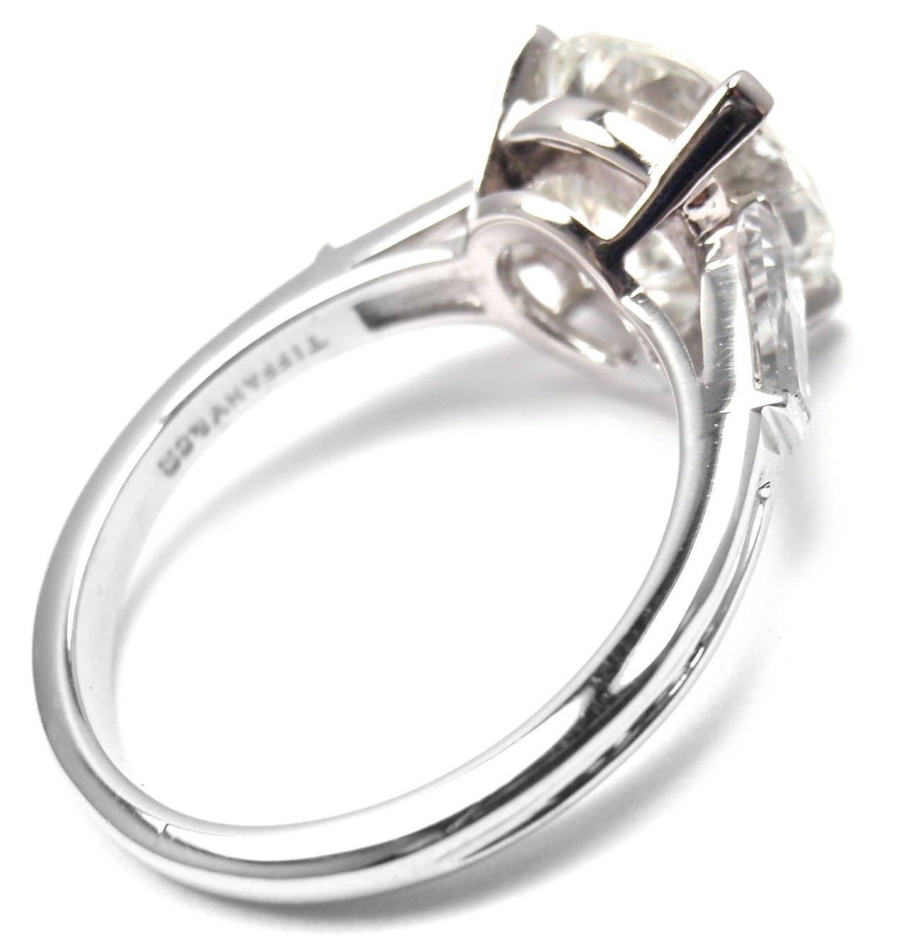 Tiffany and Co 2.72 Carat Diamond Clarity SI1 Color J Platinum Engagement Ring at 1stDibs j