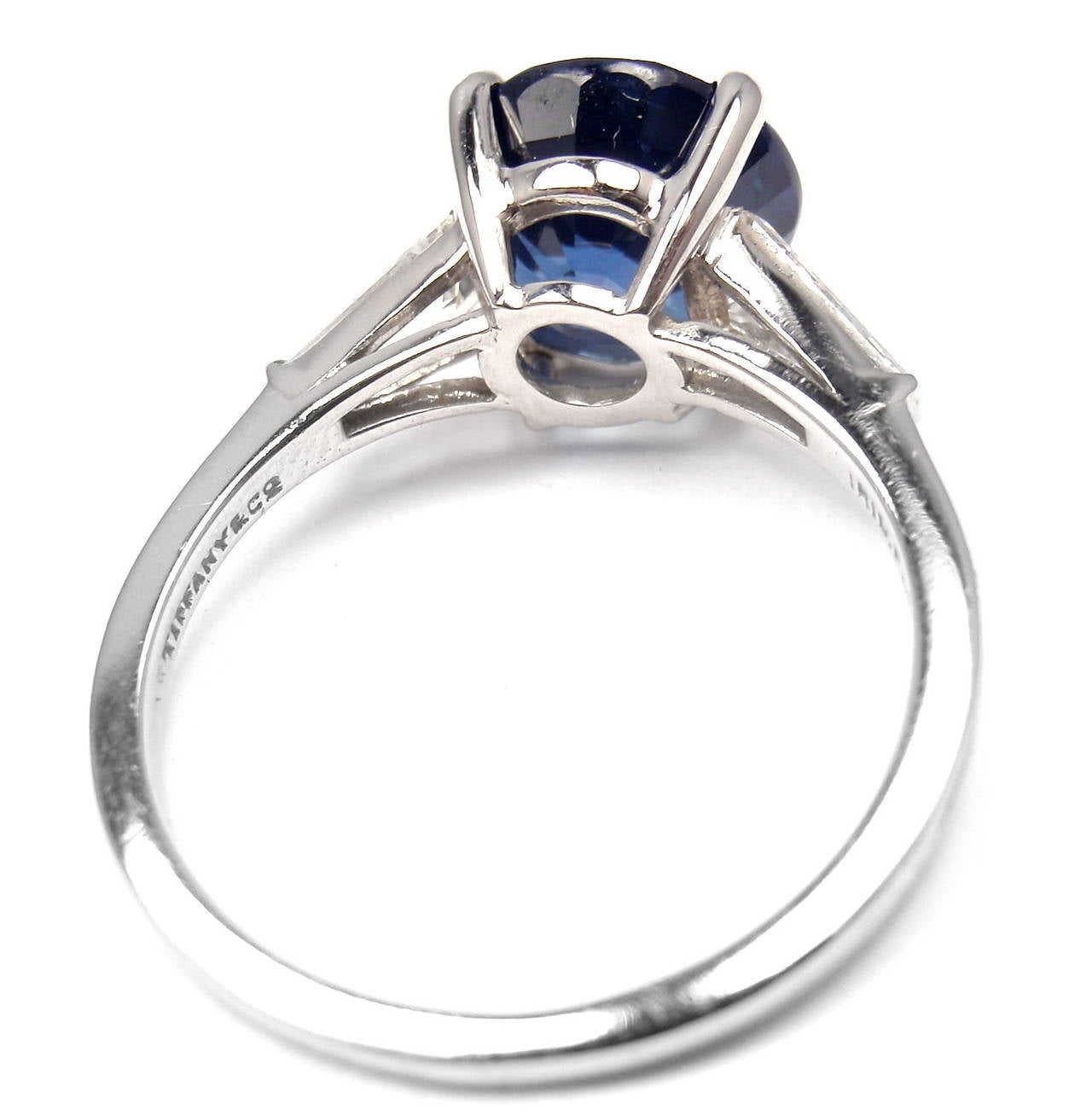 Tiffany & Co Sapphire Diamond Platinum Ring 3