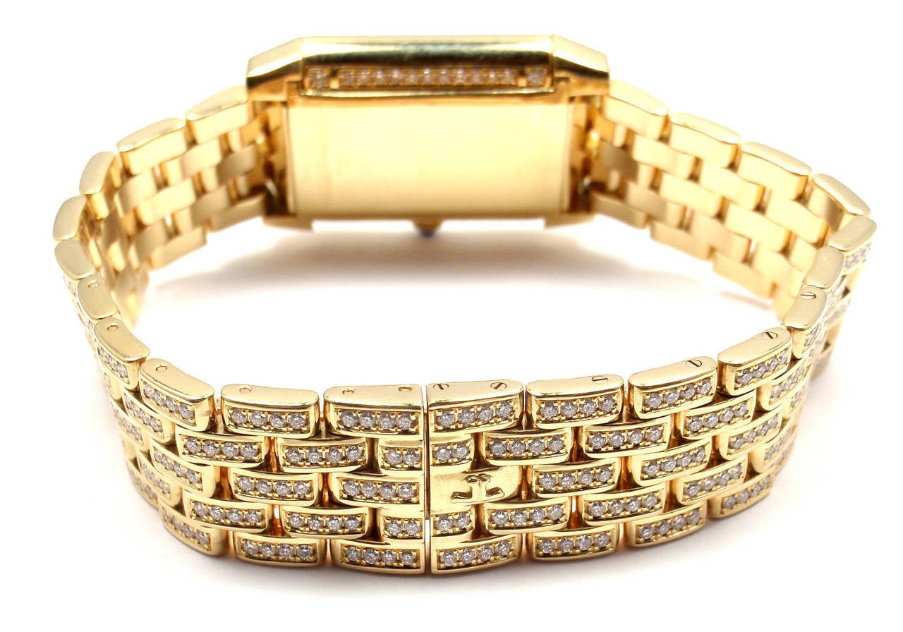 Jaeger-Lecoultre Lady's Yellow Gold Diamond Reverso Wristwatch Ref 267.1.86 5
