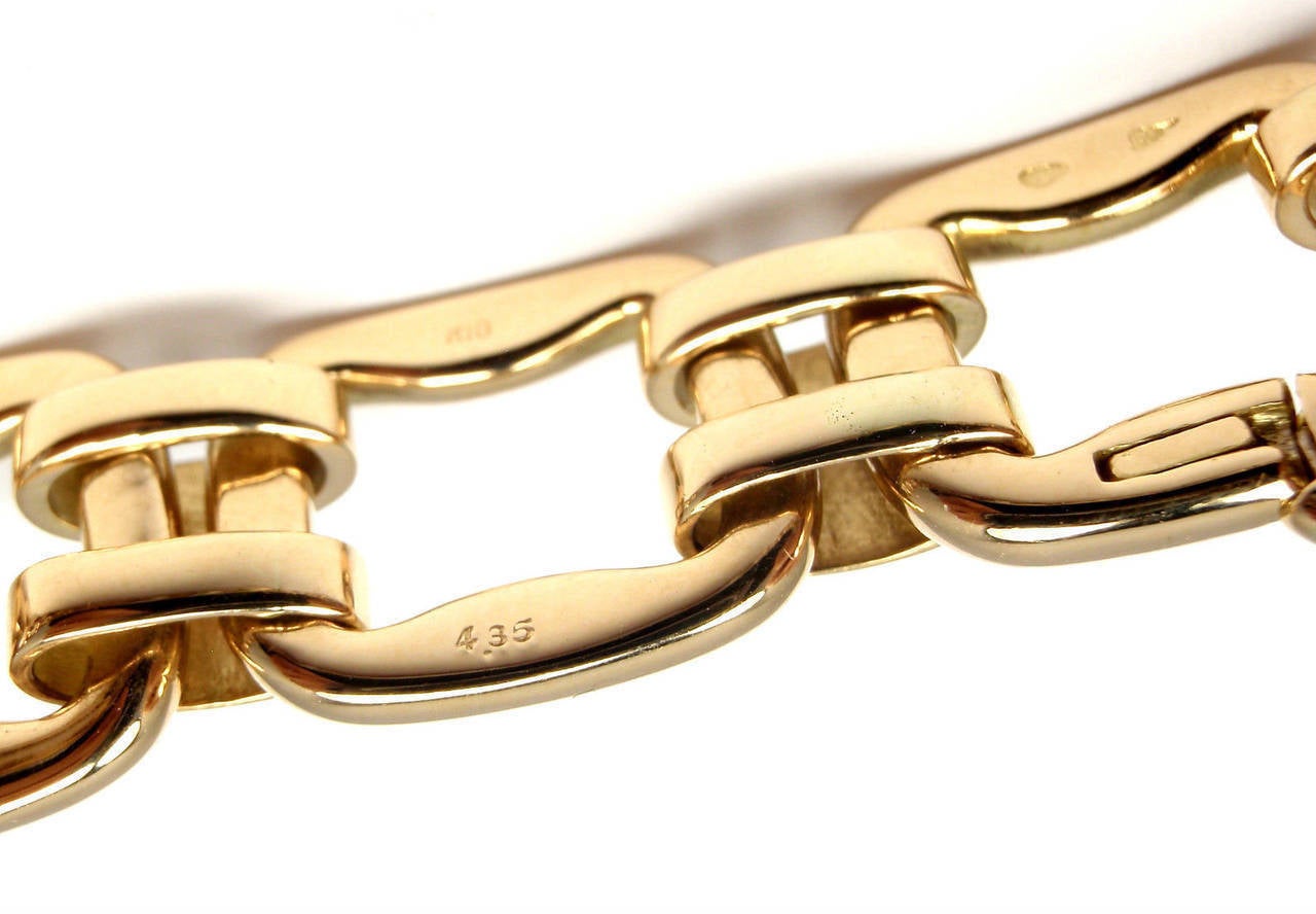 Women's Hermes Diamond H Gold Large Link Necklace
