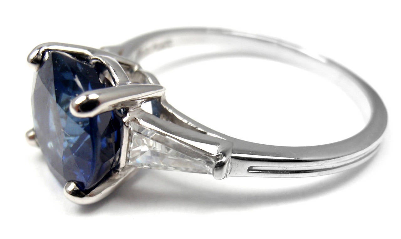 Tiffany & Co Sapphire Diamond Platinum Ring 2