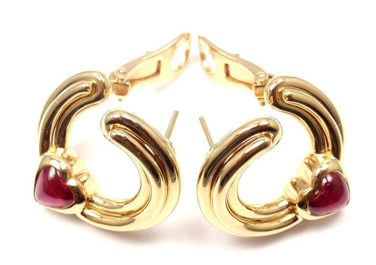 Bulgari Pink Tourmaline Yellow Gold Heart Earrings 2