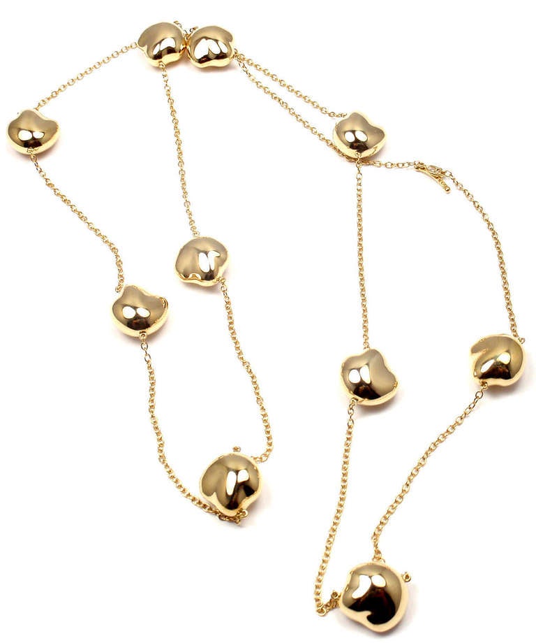 Tiffany & Co. Elsa Peretti Yellow Gold Bean Necklace 1