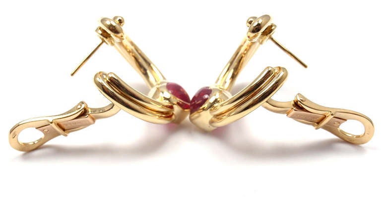 Bulgari Pink Tourmaline Yellow Gold Heart Earrings 3