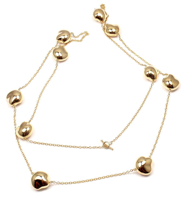 Tiffany & Co. Elsa Peretti Yellow Gold Bean Necklace 3