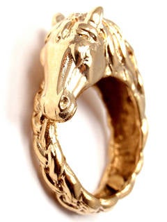 HERMES Horse Gold Band Ring