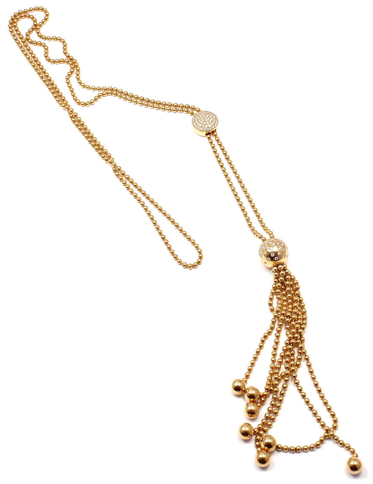 Cartier Draperie Diamond Adjustable Lariat Yellow Gold Necklace 4