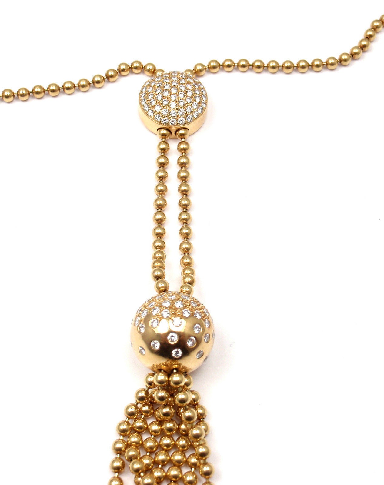 Cartier Draperie Diamond Adjustable Lariat Yellow Gold Necklace 2