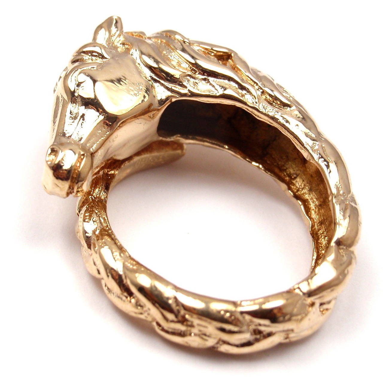 HERMES Horse Gold Band Ring 2