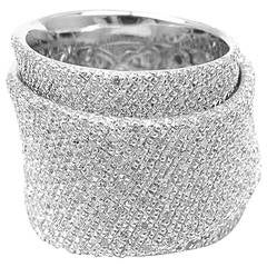 Pasquale Bruni Layered Diamond Large White Gold Ring