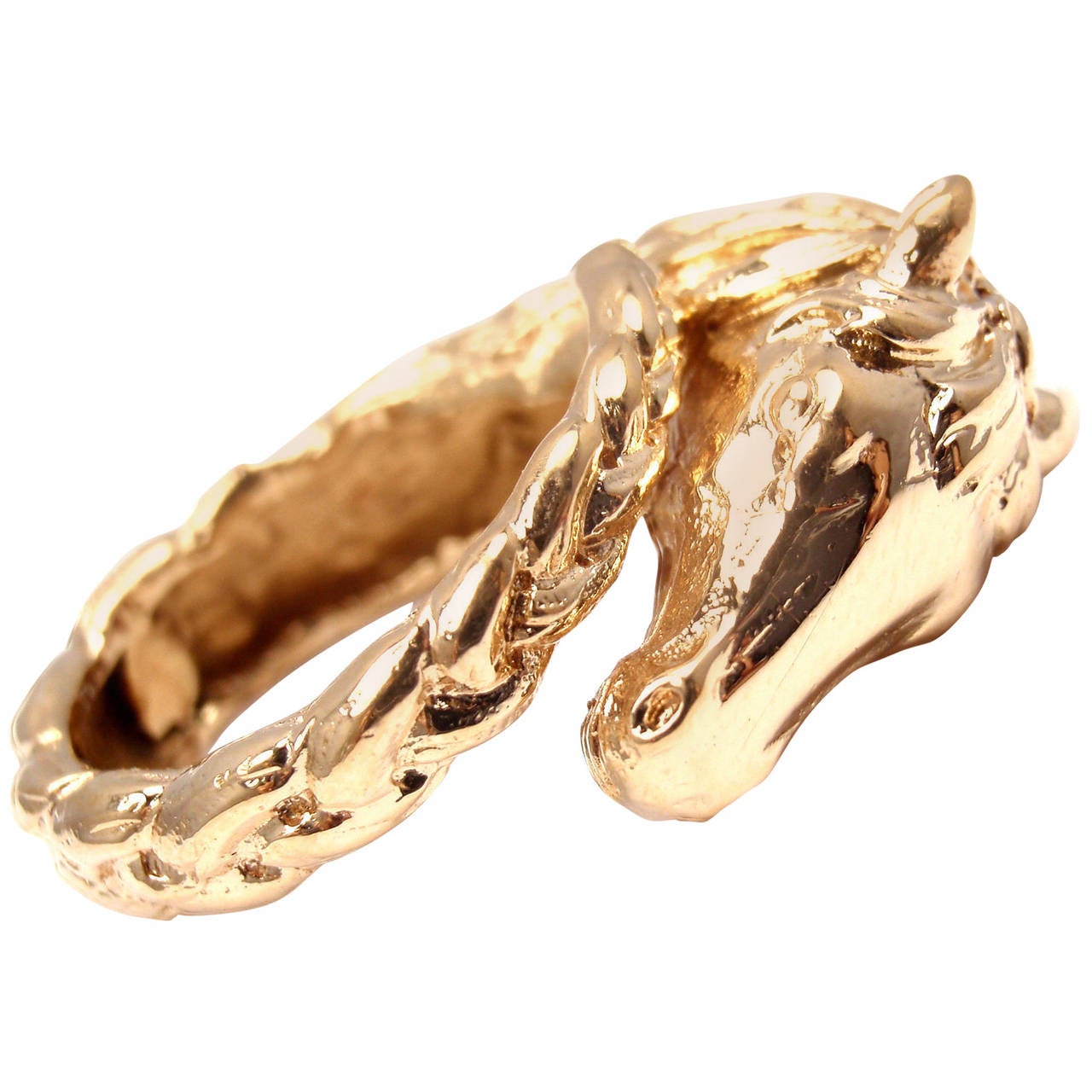 HERMES Horse Gold Band Ring