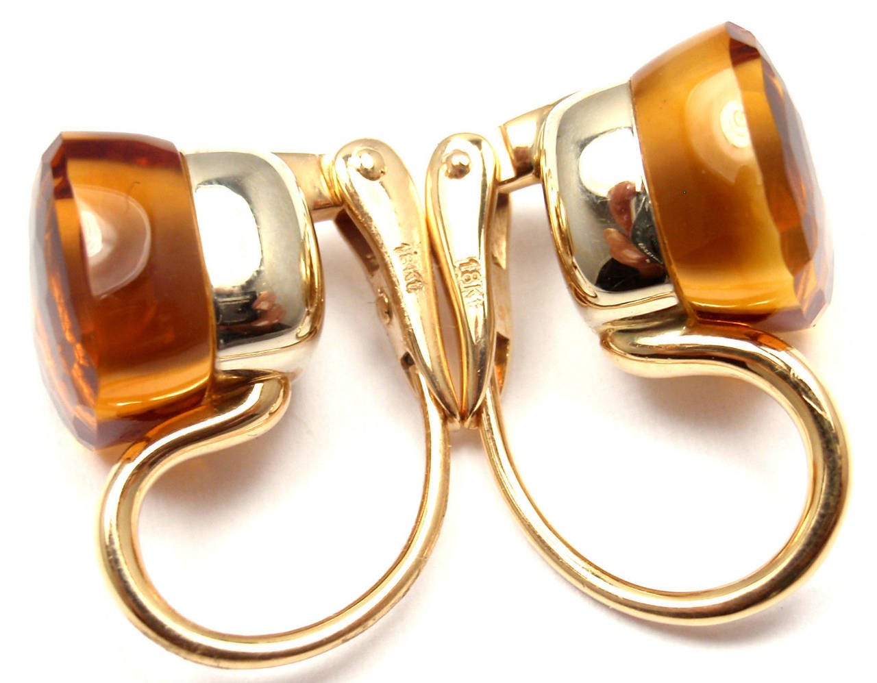 Women's Pomellato Nudo Madeira Quartz Two Color Gold Earrings