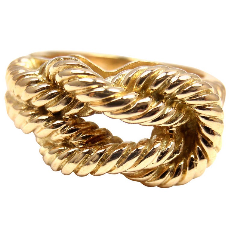 Hermes Hercules Knot Yellow Gold Band Ring