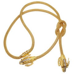 Ilias Lalaounis Diamond Ruby Hercules Knot Yellow Gold Necklace