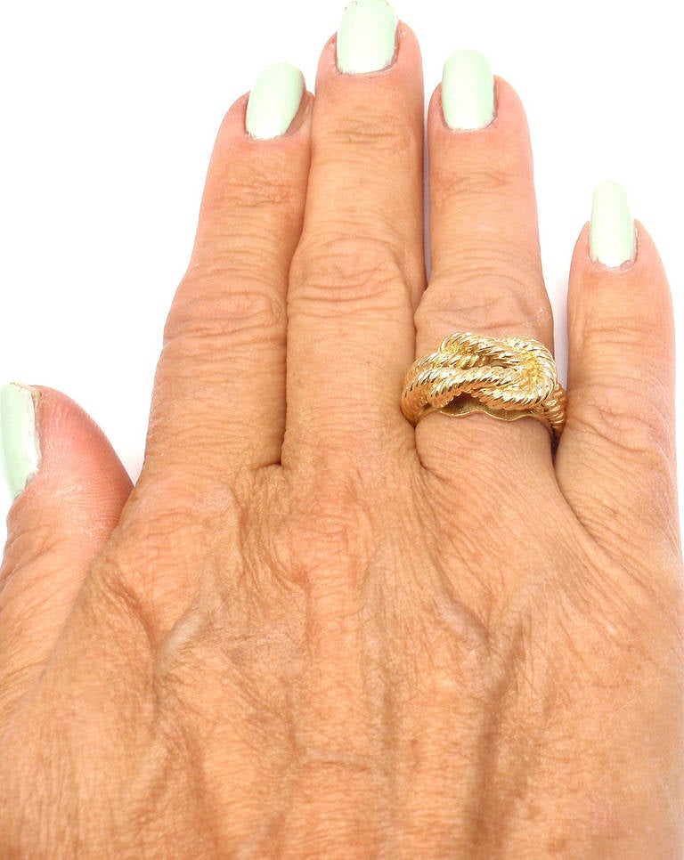Women's Hermes Hercules Knot Yellow Gold Band Ring