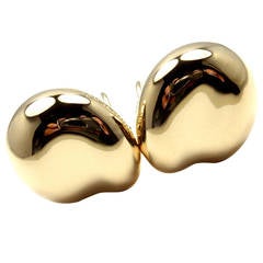 Vintage Tiffany & Co. Elsa Peretti Large Gold Bean Earrings