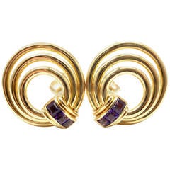 Bulgari Amethyst Yellow Gold Earrings 6