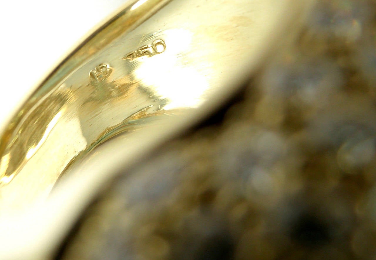Women's Hammerman Brothers Large 23.70 Carat Aquamarine Diamond Gold Ring