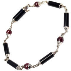 Cartier Le Baiser Du Dragon Onyx Ruby Gold Link Bracelet