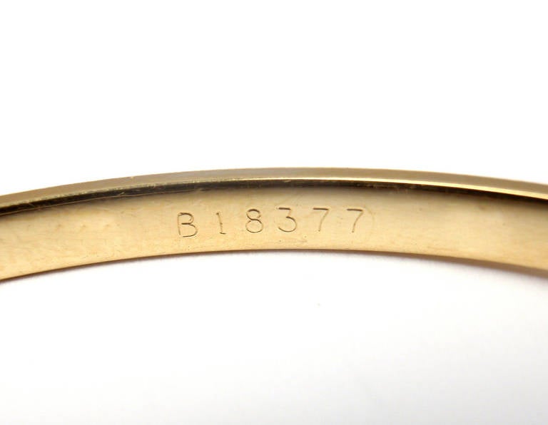 Cartier Trinity Ruby Sapphire Diamond Yellow Gold Bangle Bracelet 2