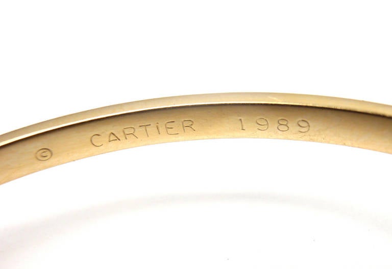 Cartier Trinity Ruby Sapphire Diamond Yellow Gold Bangle Bracelet 3