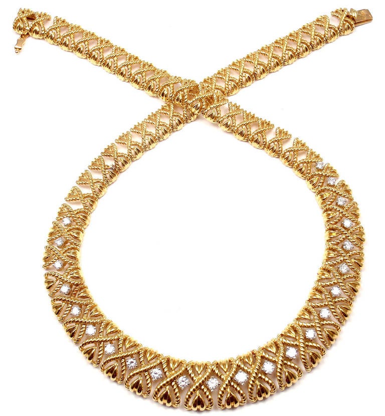 Van Cleef & Arpels VCA Diamond Yellow Gold Necklace