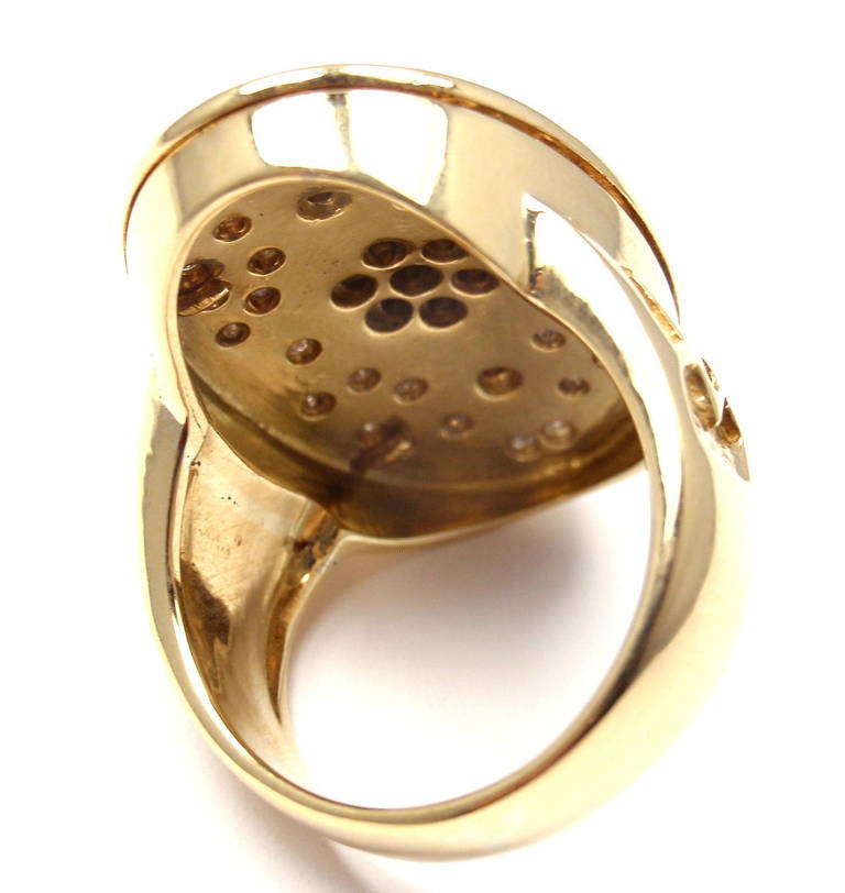 Women's Ilias Lalaounis Large Diamond Yellow Gold Ring