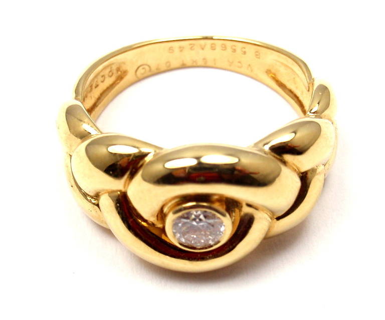 Van Cleef & Arpels VCA Diamond Braided Yellow Gold Ring 1