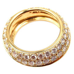ANGELA CUMMINGS Diamond Flat Stack Yellow Gold Ring