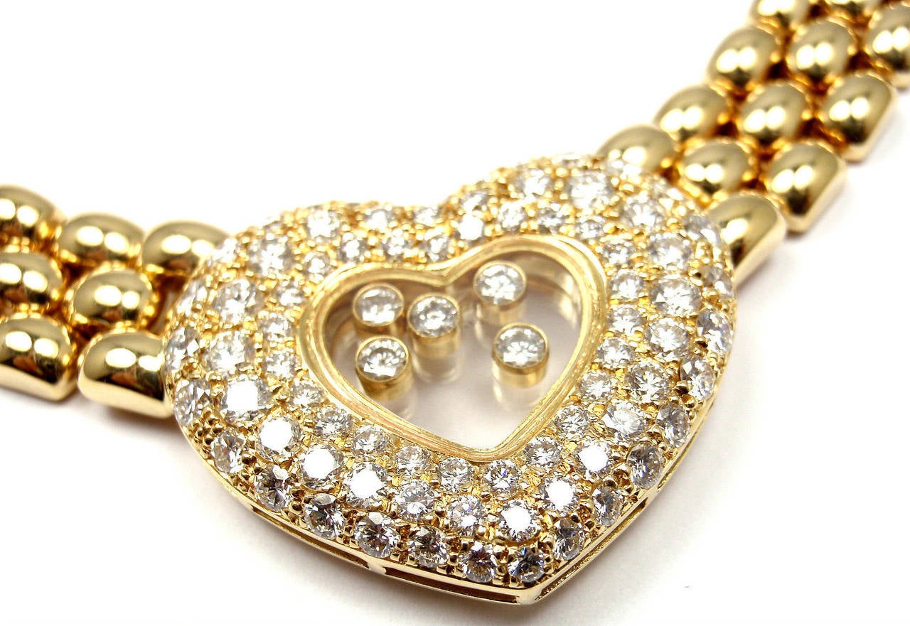 CHOPARD Happy Diamonds Diamond Heart Yellow Gold Necklace 1